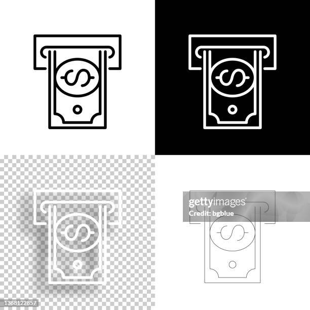dollar withdrawal. icon for design. blank, white and black backgrounds - line icon - automatic lights stock illustrations