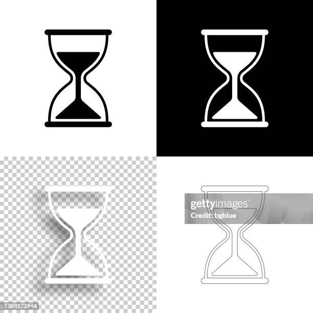 hourglass. icon for design. blank, white and black backgrounds - line icon - hourglass 幅插畫檔、美工圖案、卡通及圖標