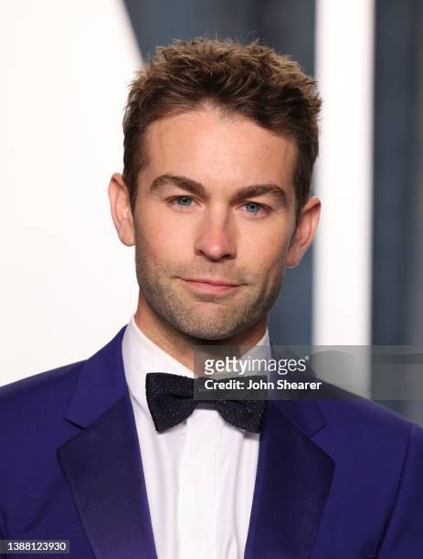 Chace Crawford attends the 2022 Vanity Fair Oscar Party Hosted By Radhika Jones at Wallis Annenberg Center for the Performing Arts on March 27, 2022...