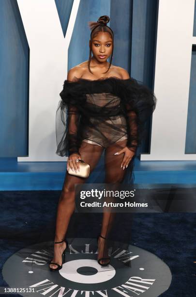 Normani attends the 2022 Vanity Fair Oscar Party hosted by Radhika Jones at Wallis Annenberg Center for the Performing Arts on March 27, 2022 in...