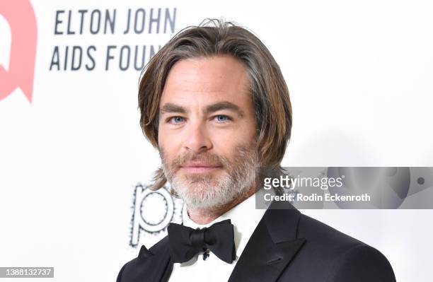 Chris Pine attends Elton John AIDS Foundation's 30th Annual Academy Awards Viewing Party on March 27, 2022 in West Hollywood, California.