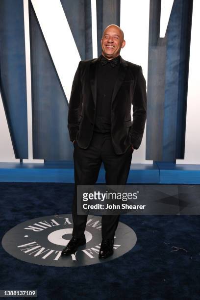 Vin Diesel attends the 2022 Vanity Fair Oscar Party hosted by Radhika Jones at Wallis Annenberg Center for the Performing Arts on March 27, 2022 in...