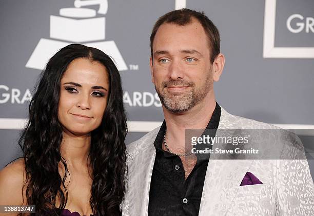 Writer-producer Trey Parker and wife Emma Sugiyama arrive at The 54th Annual GRAMMY Awards at Staples Center on February 12, 2012 in Los Angeles,...