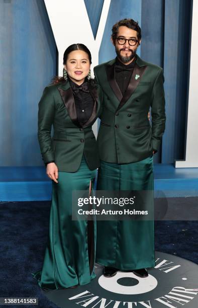 Kelly Marie Tran and guest attend the 2022 Vanity Fair Oscar Party hosted by Radhika Jones at Wallis Annenberg Center for the Performing Arts on...