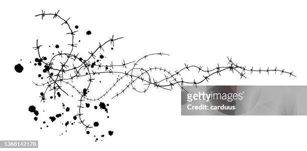 barbwire  black and white  splattered  billboard - war 幅插畫檔、美工圖案、卡通及圖標