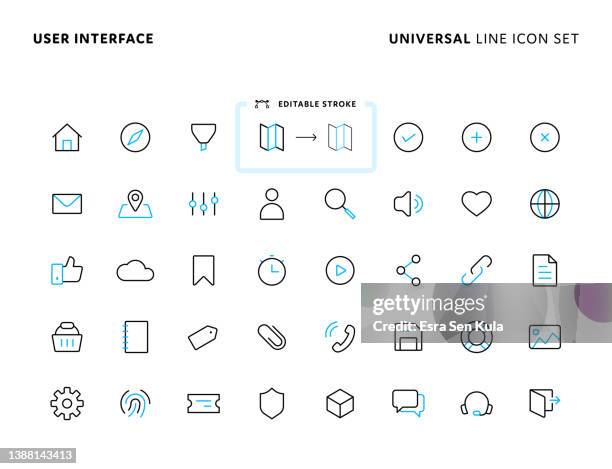 benutzeroberfläche universelles zweifarbiges liniensymbol mit bearbeitbarer kontur. icons eignen sich für webseiten-, mobile app-, ui-, ux- und gui-design. - miteinander verbunden stock-grafiken, -clipart, -cartoons und -symbole