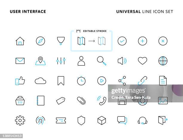 benutzeroberfläche universelles zweifarbiges liniensymbol mit bearbeitbarer kontur. icons eignen sich für webseiten-, mobile app-, ui-, ux- und gui-design. - supporting functions for graphical user interface stock-grafiken, -clipart, -cartoons und -symbole