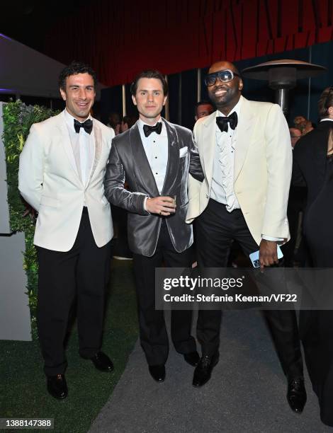 Jwan Yosef , Stephen Galloway and guest attend the 2022 Vanity Fair Oscar Party hosted by Radhika Jones at Wallis Annenberg Center for the Performing...