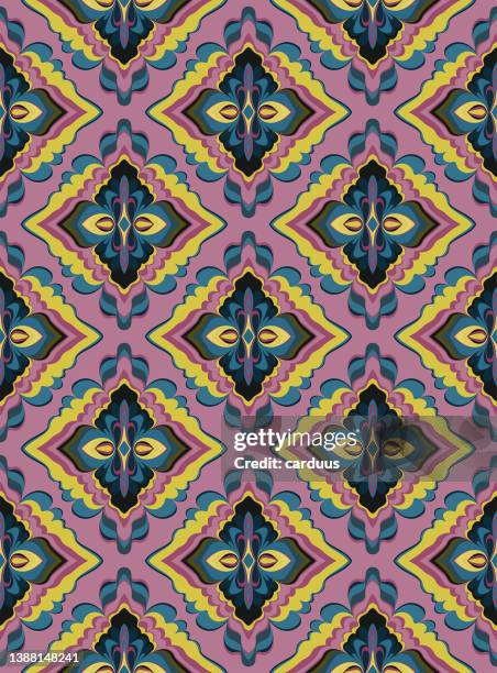 seamless abstract oriental pattern - west african pattern stock illustrations