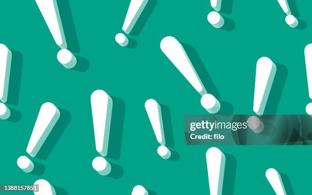 bildbanksillustrationer, clip art samt tecknat material och ikoner med seamless exclamation point background pattern - överraskning