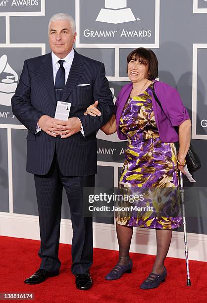 Mitch Winehouse and Janis Winehouse arrive at the 54th Annual GRAMMY Awards held at Staples Center on February 12, 2012 in Los Angeles, California.