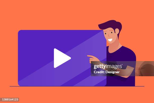 youtuber concept vector illustration - tripod stock illustrations