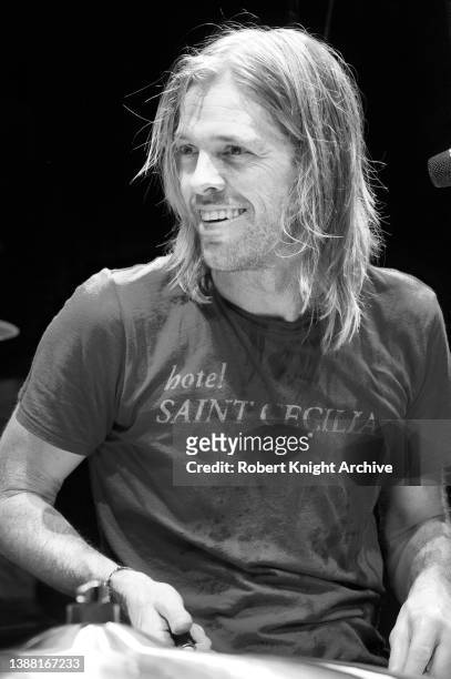 Foo Fighters drummer Taylor Hawkins performing at Guitar Center, Los Angeles, California, United States, January 2016.