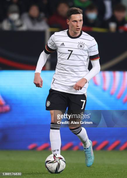 Julian Draxler of Germany controls the ball during the international friendly match between Germany and Israel at PreZero-Arena on March 26, 2022 in...