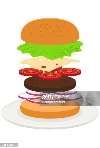 delicious burger - comida stock illustrations