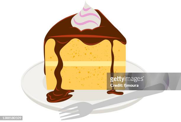 chocolate cake with filling - comida stock illustrations