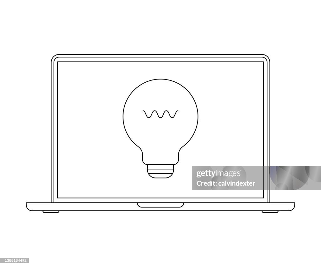 Laptop Computer Light Bulb High-Res Vector Graphic - Getty Images