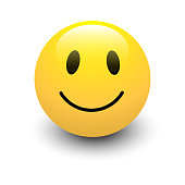 Yellow happy face vector symbol icon.