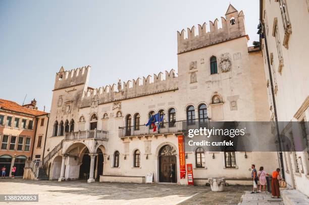 the praetorian palace, gothic palace in the city of koper - koper slovenia stock pictures, royalty-free photos & images