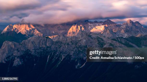 scenic view of snowcapped mountains against sky,cima,italy - escursionismo stock pictures, royalty-free photos & images