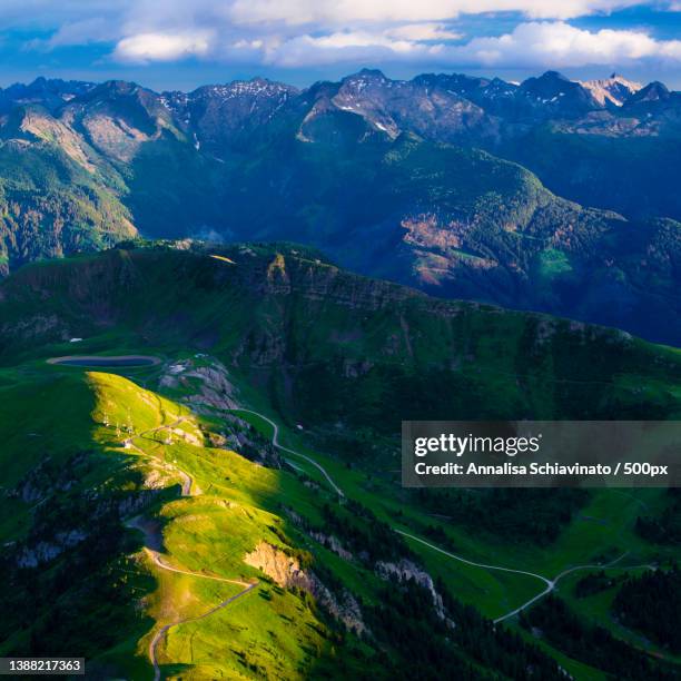 aerial view of landscape against sky,cima,italy - escursionismo stock pictures, royalty-free photos & images