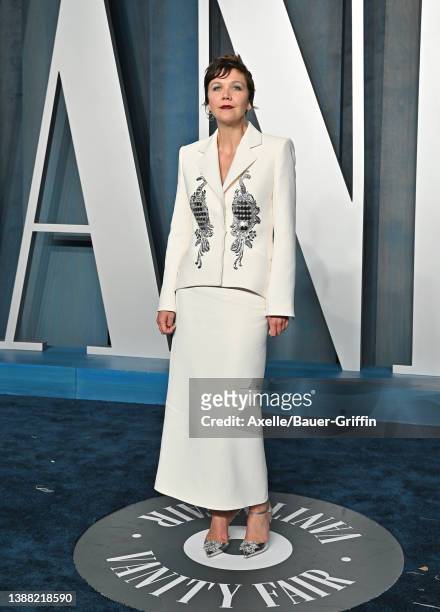 Maggie Gyllenhaal attends the 2022 Vanity Fair Oscar Party hosted by Radhika Jones at Wallis Annenberg Center for the Performing Arts on March 27,...