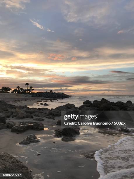 scenic view of sea against sky during sunset,palm coast,florida,united states,usa - palm coast, fla stock pictures, royalty-free photos & images