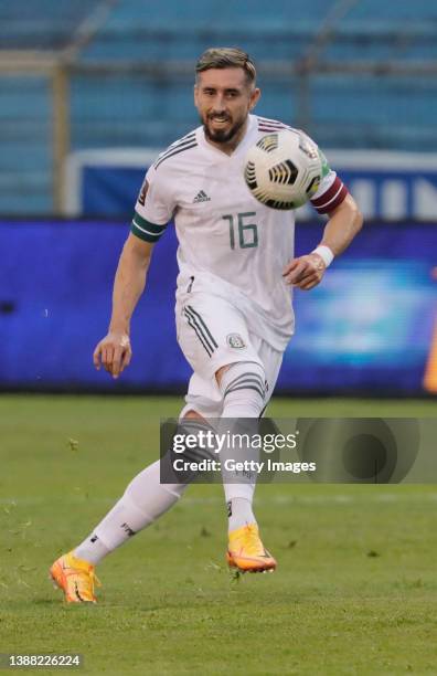 Hector Herrera of Mexico during the match between Honduras and Mexico as part of the Concacaf 2022 FIFA World Cup Qualifiers at Estadio Olimpico...