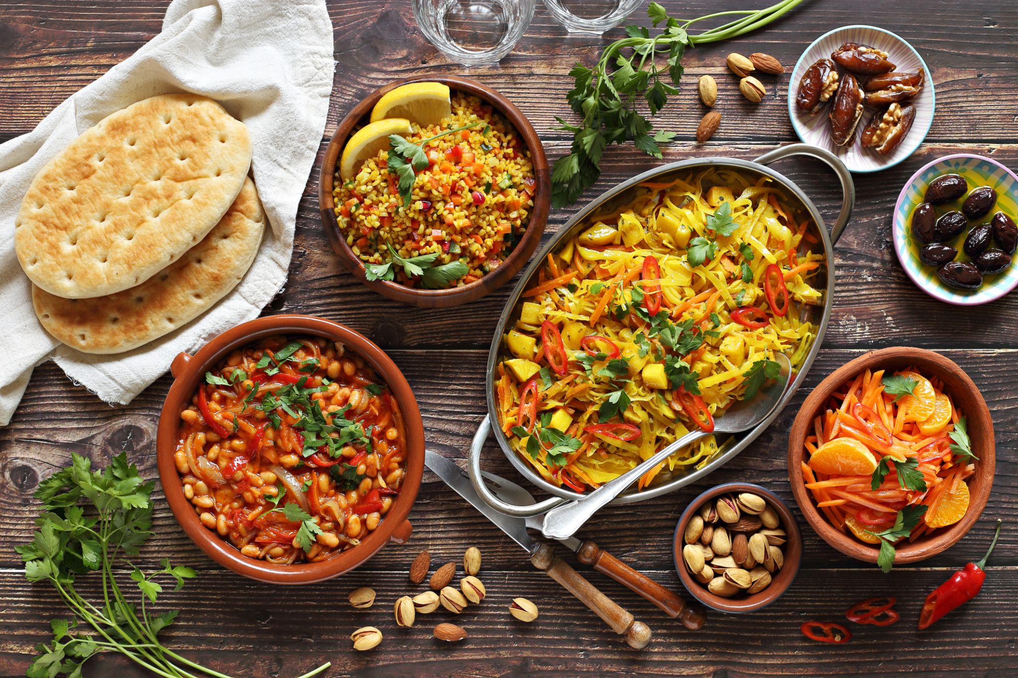 variety of soul food dishes