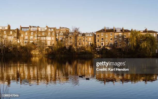 london houses at sunset, hampstead - hampstead heath - fotografias e filmes do acervo