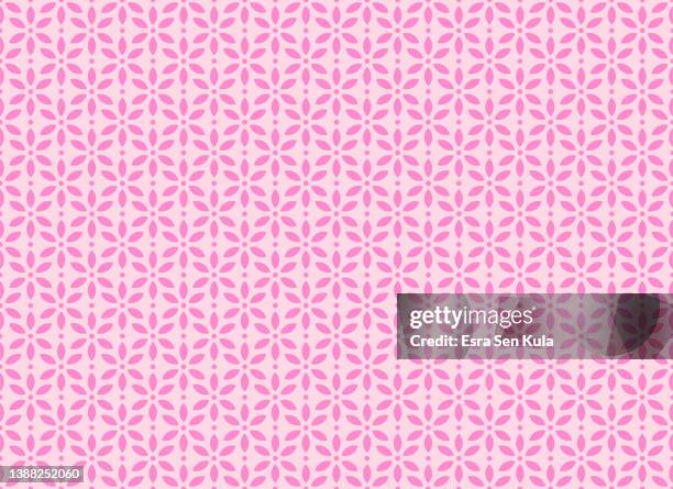 seamless geometric floral pattern - pink daisy stock illustrations