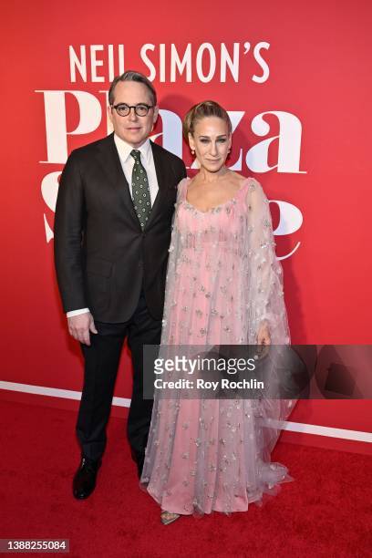 Matthew Broderick and Sarah Jessica Parker attend "Plaza Suite" Opening Night on March 28, 2022 in New York City.