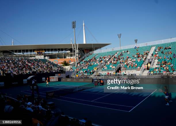 General view of the match between Tommy Paul of United States and Taylor Fritz of United States during the Men’s Singles match on Day 8 of the 2022...