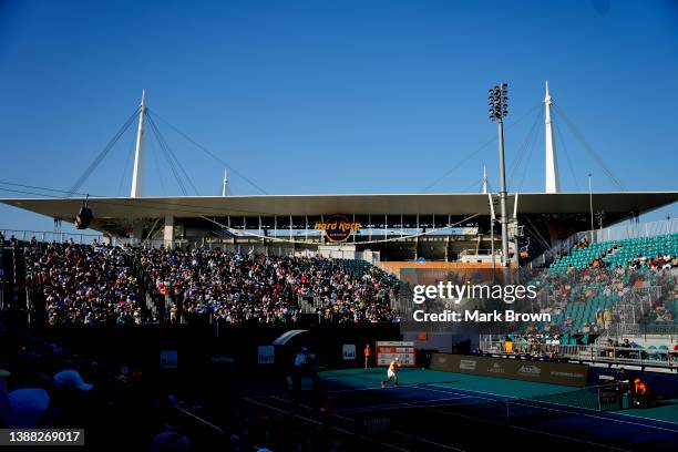 General view of the match between Tommy Paul of United States and Taylor Fritz of United States during the Men’s Singles match on Day 8 of the 2022...