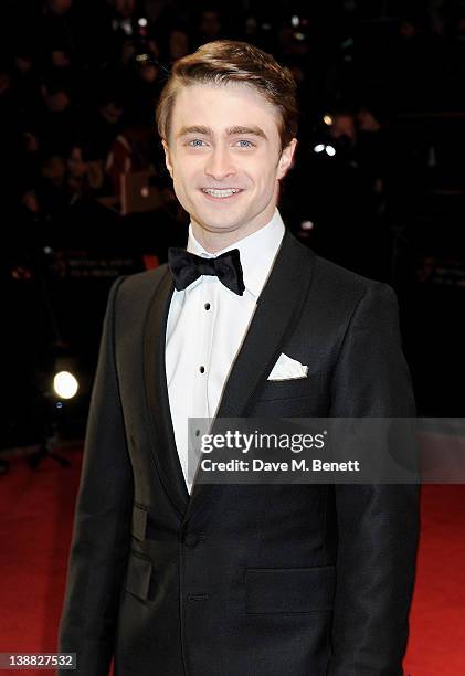 Actor Daniel Radcliffe arrives at the Orange British Academy Film Awards 2012 at The Royal Opera House on February 12, 2012 in London, England.