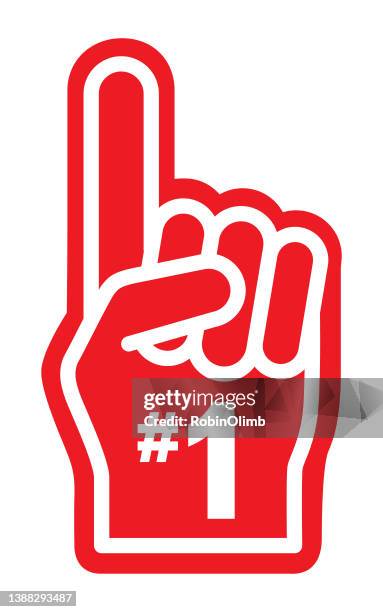 nummer 1 hand mit zahl - nummer 1 stock-grafiken, -clipart, -cartoons und -symbole