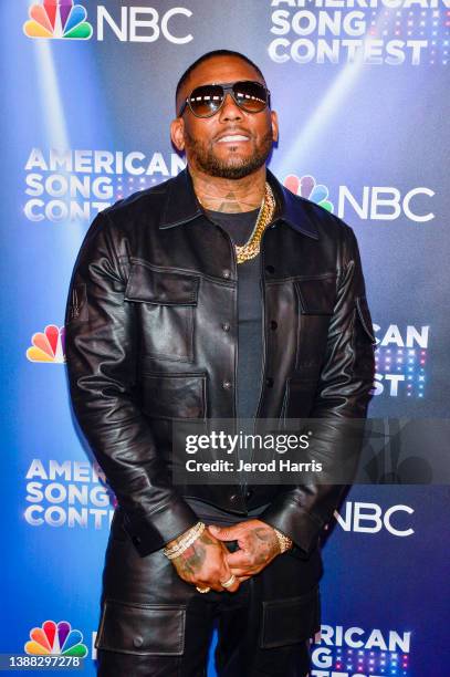 Maino arrives at NBC's 'American Song Contest' Week 2 Red Carpet at Universal Studios Hollywood on March 28, 2022 in Universal City, California.