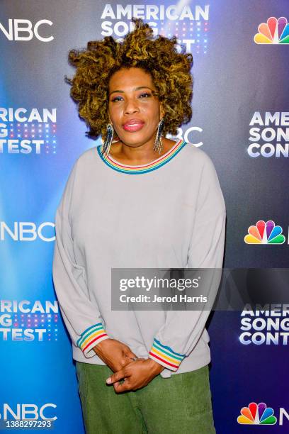 Macy Gray arrives at NBC's 'American Song Contest' Week 2 Red Carpet at Universal Studios Hollywood on March 28, 2022 in Universal City, California.