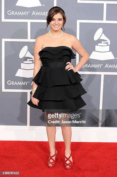 Singer Rebecca Black arrives at the 54th Annual GRAMMY Awards held at Staples Center on February 12, 2012 in Los Angeles, California.