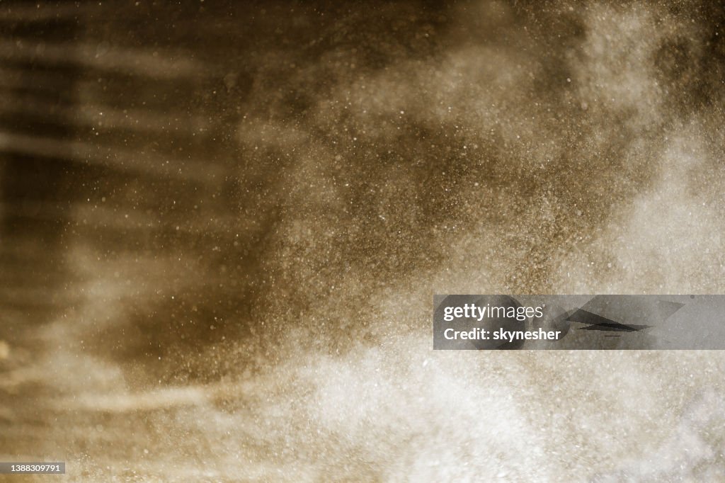 Background of dust.