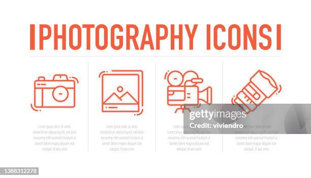 illustrations, cliparts, dessins animés et icônes de icônes de ligne de photographie - photoshop
