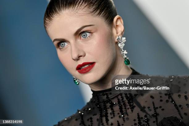 Alexandra Daddario attends the 2022 Vanity Fair Oscar Party hosted by Radhika Jones at Wallis Annenberg Center for the Performing Arts on March 27,...