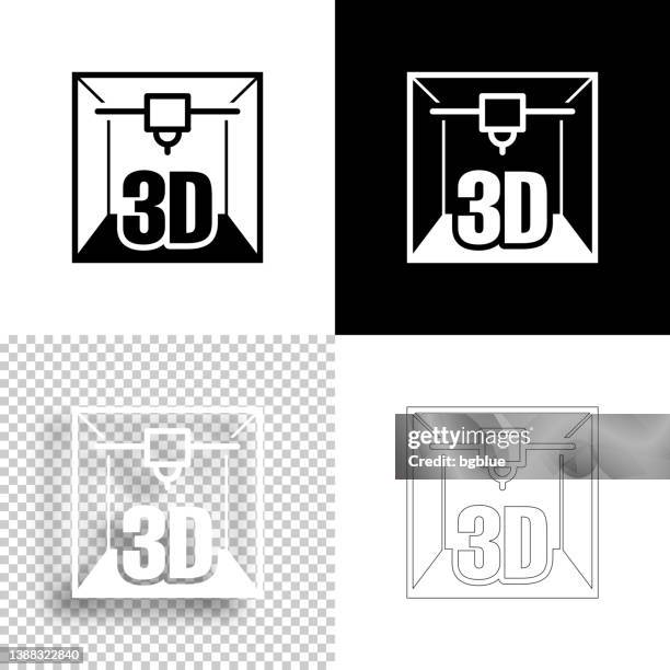 3d printer. icon for design. blank, white and black backgrounds - line icon - shaping stock illustrations