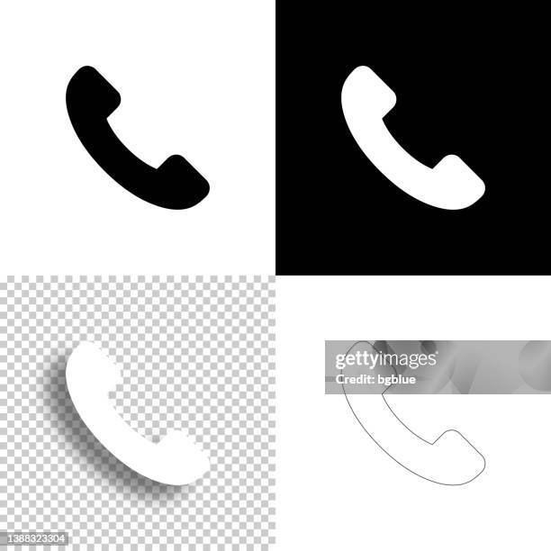 telefon. icon für design. leere, weiße und schwarze hintergründe - liniensymbol - telefonhörer freisteller stock-grafiken, -clipart, -cartoons und -symbole