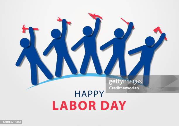 glücklich labor day - erster mai tag der arbeit stock-grafiken, -clipart, -cartoons und -symbole