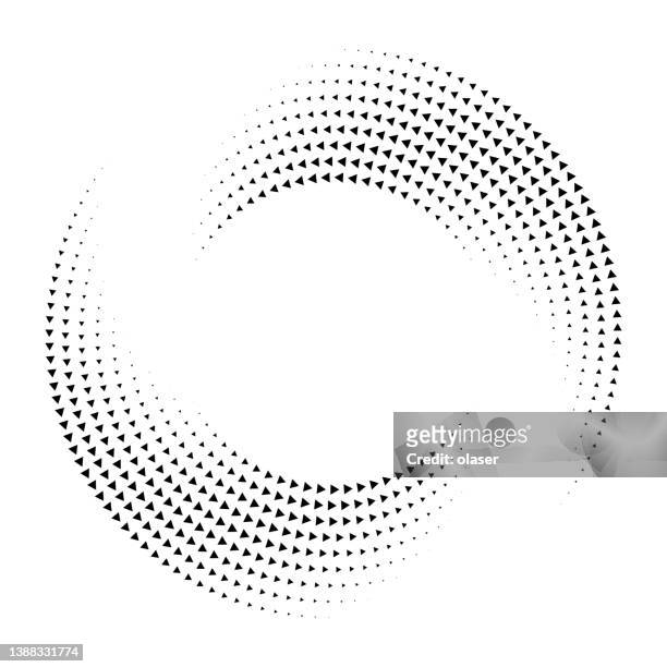 circular pattern, nine orbits, connected arrows - illusion stock illustrations