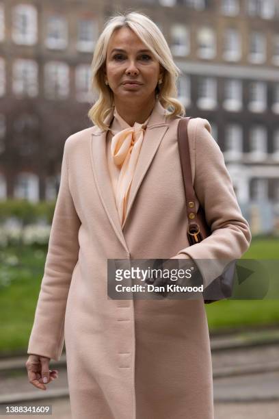 Corinna zu Sayn-Wittgenstein-Sayn poses for a portrait as she arrives for a court hearing at the Royal Courts of Justice on March 29, 2022 in London,...