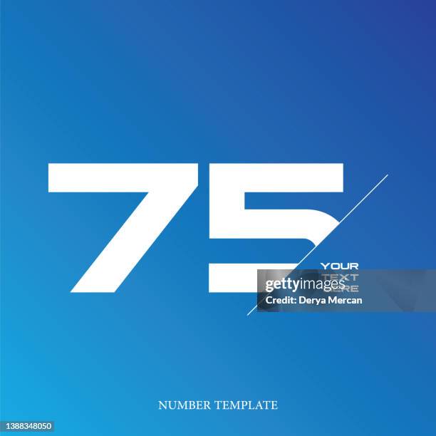 anniversary stock illustration. number template design vector illustration. - number 75 stock illustrations