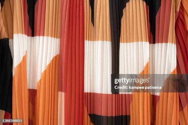 polyester mix spandex fabric material - striped skirt stock-fotos und bilder