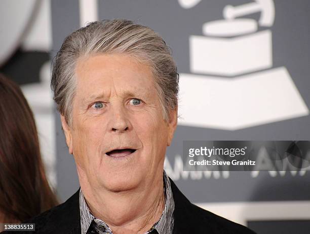 Brian Wilson of the Beach Boys arrives at The 54th Annual GRAMMY Awards at Staples Center on February 12, 2012 in Los Angeles, California.